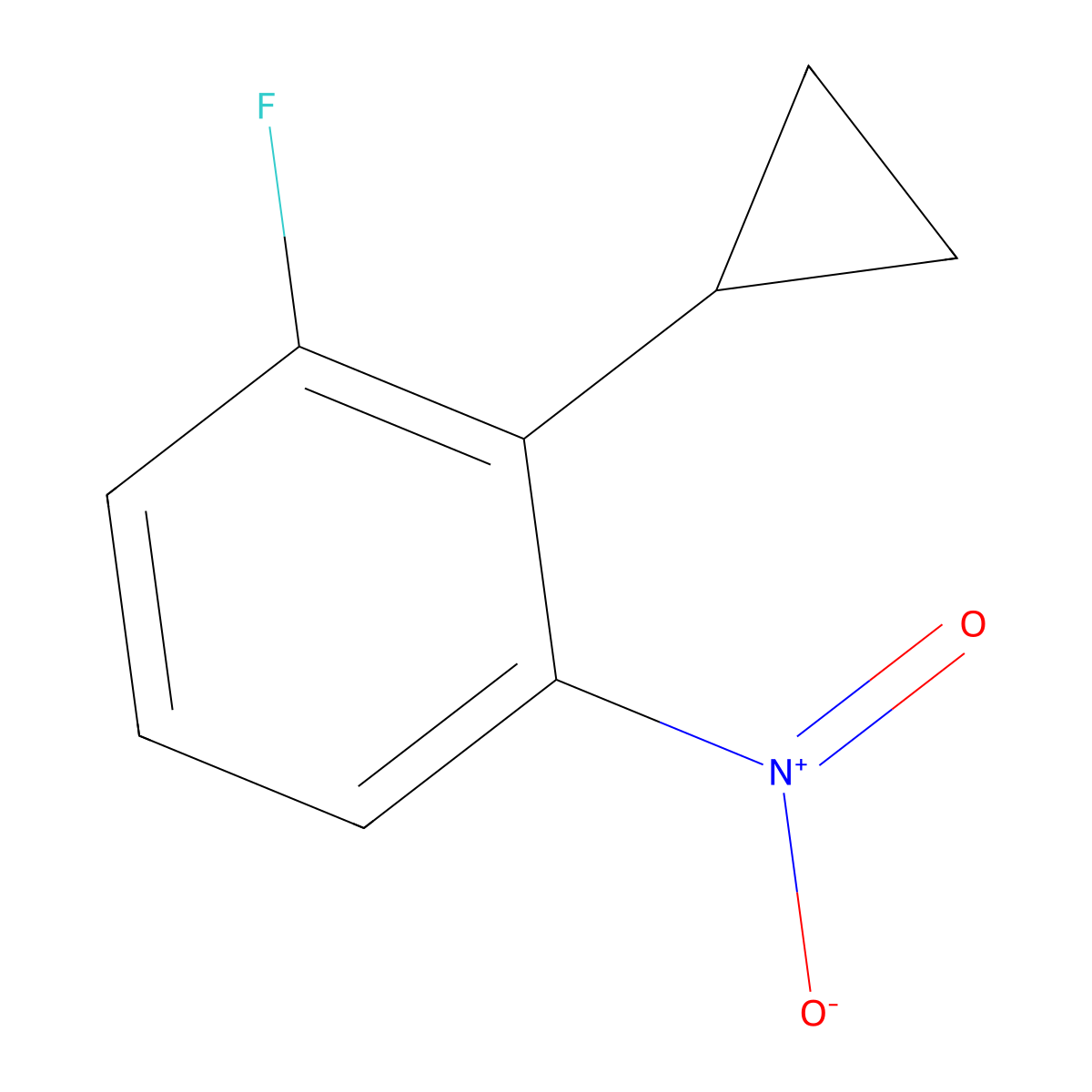 2-Cyclopropyl-1-fluoro-3-nitrobenzene molecular structure, CAS 2366994-55-8