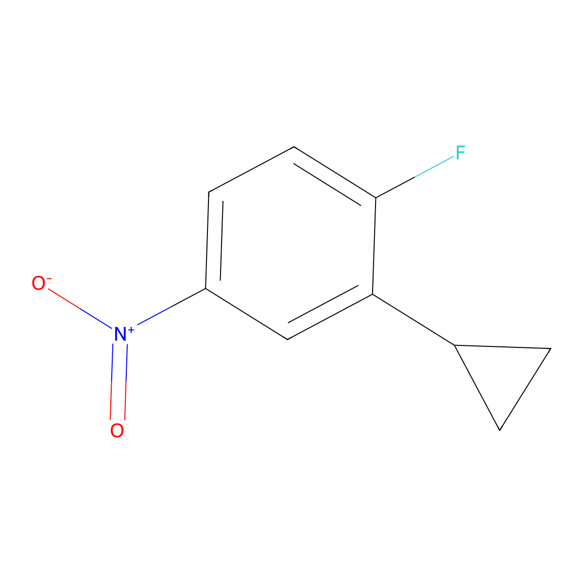 2-Cyclopropyl-1-fluoro-4-nitrobenzene molecular structure, CAS 2366994-57-0