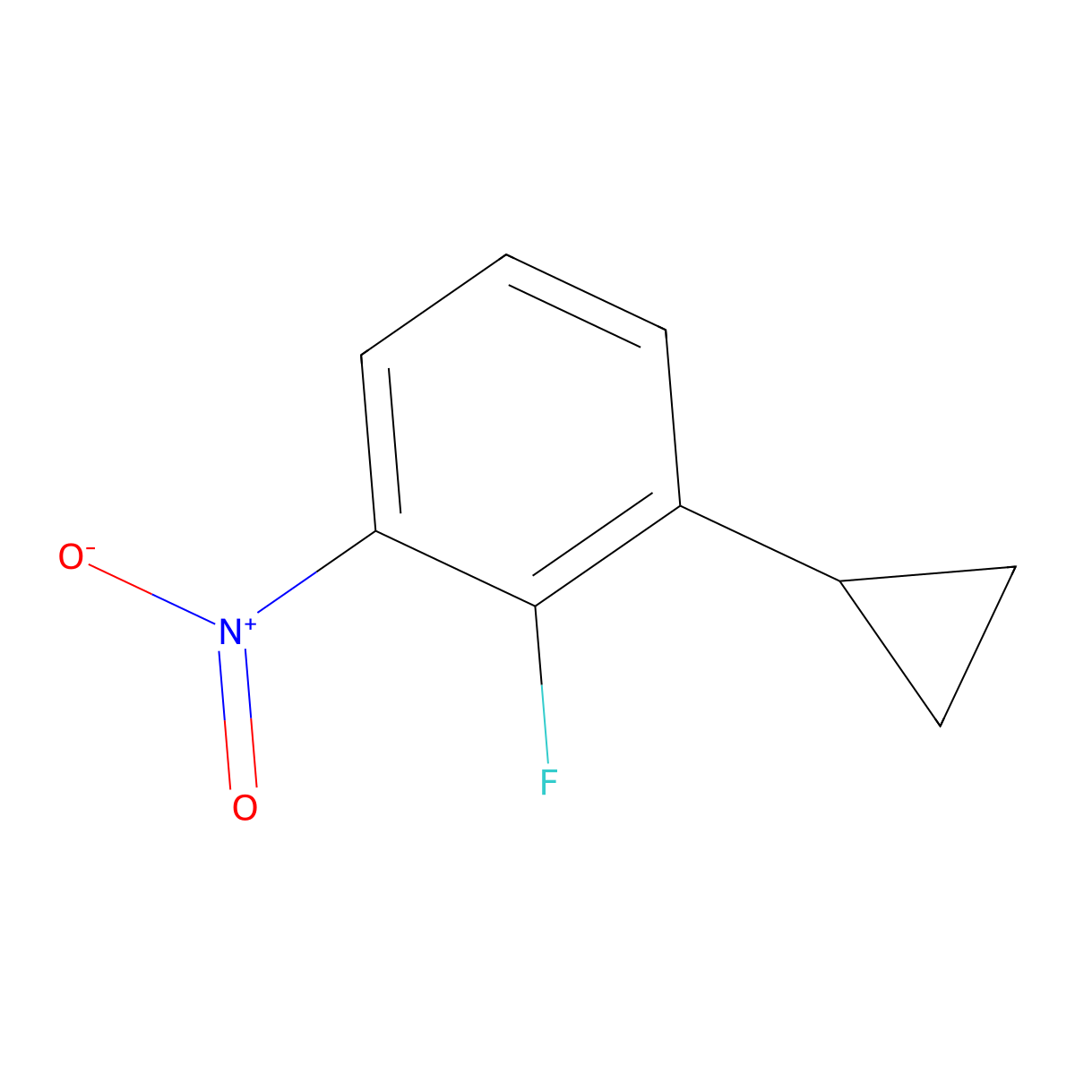 1-Cyclopropyl-2-fluoro-3-nitrobenzene molecular structure, CAS 2366994-58-1