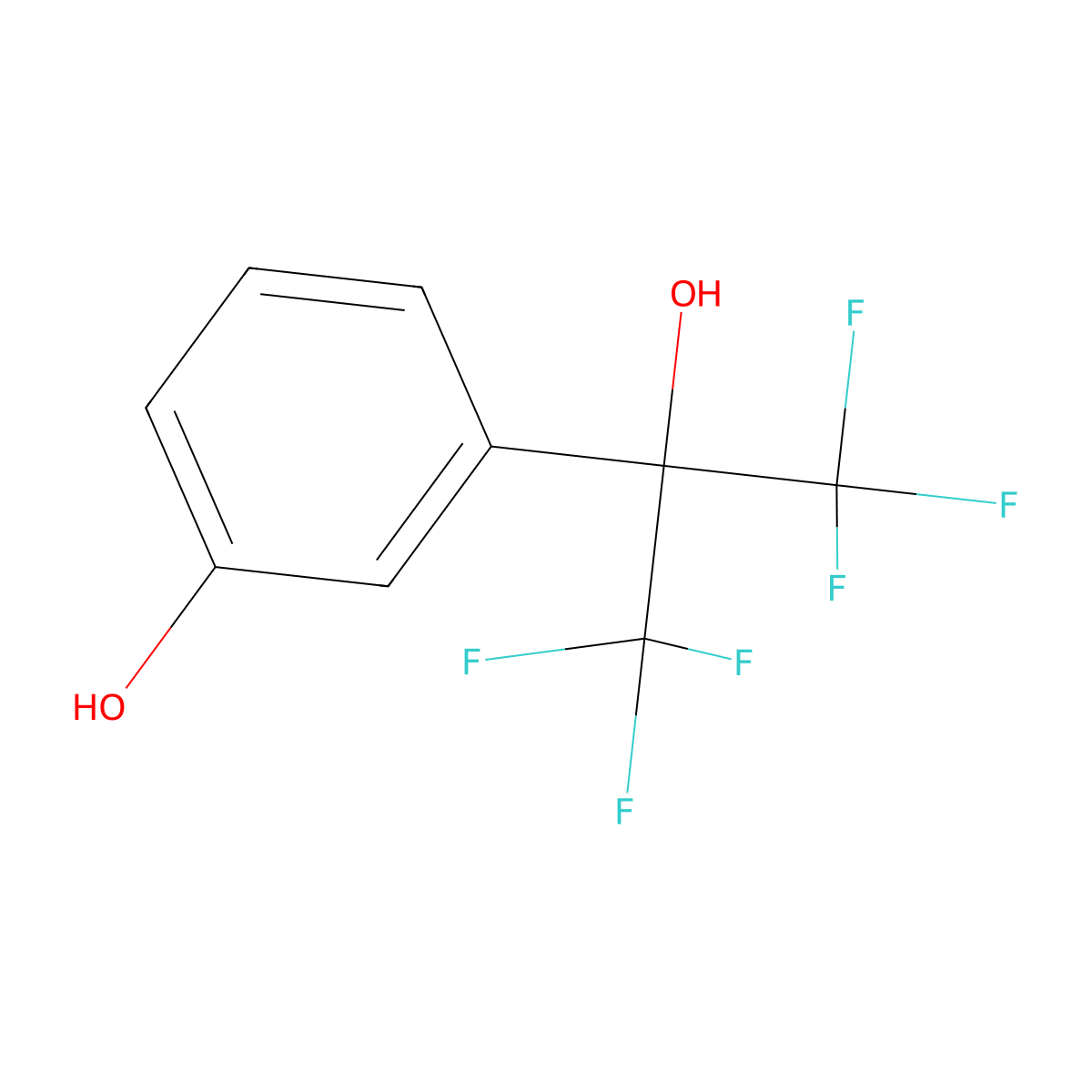 3-(1,1,1,3,3,3-Hexafluoro-2-hydroxypropan-2-yl)phenol molecular structure, CAS 2366994-60-5