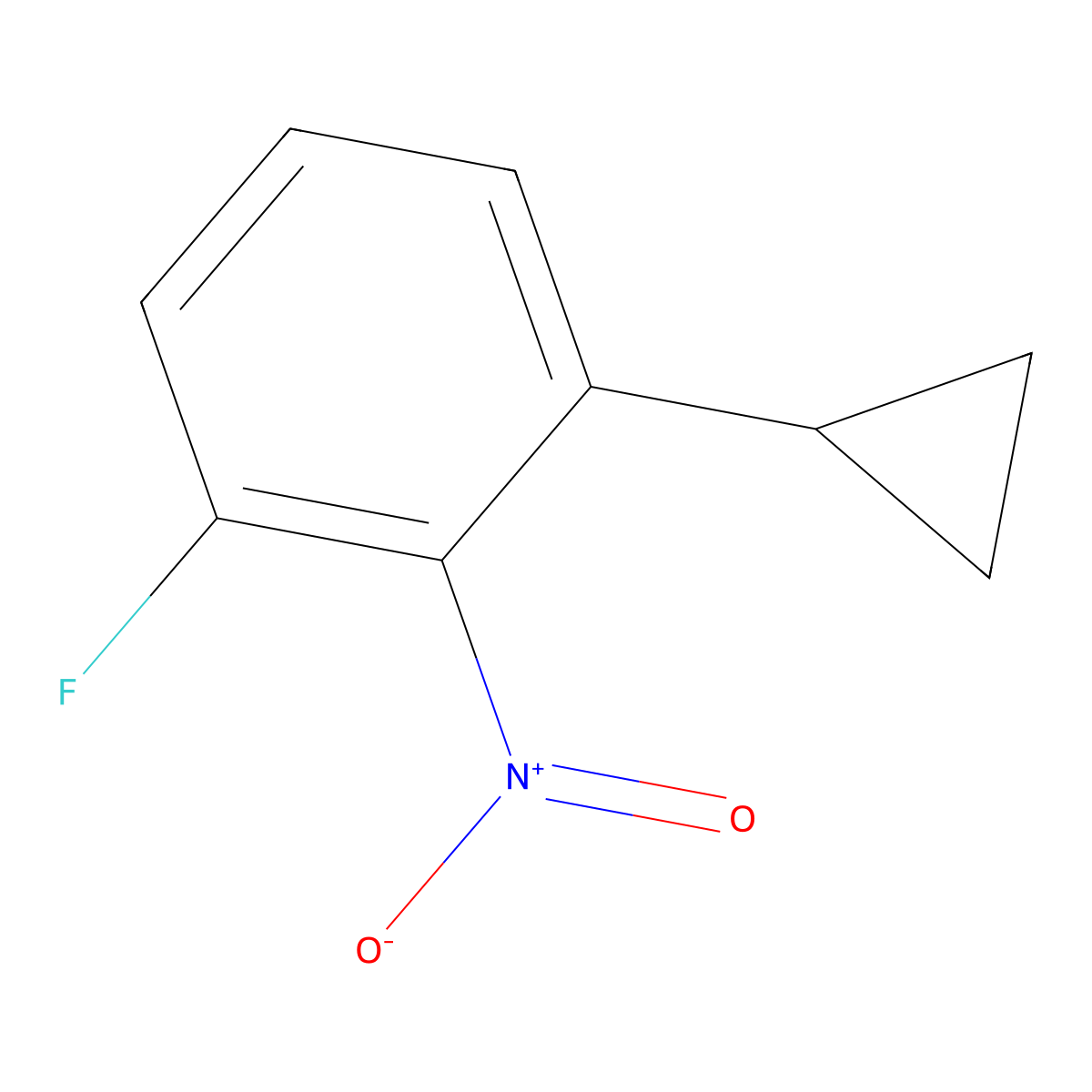 1-Cyclopropyl-3-fluoro-2-nitrobenzene molecular structure, CAS 2366994-61-6