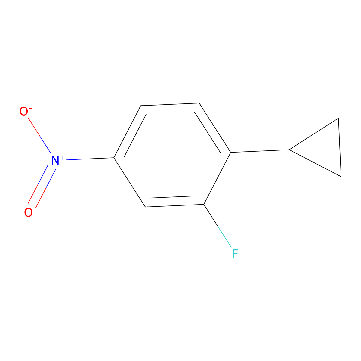 1-Cyclopropyl-2-fluoro-4-nitrobenzene molecular structure, CAS 2366994-63-8