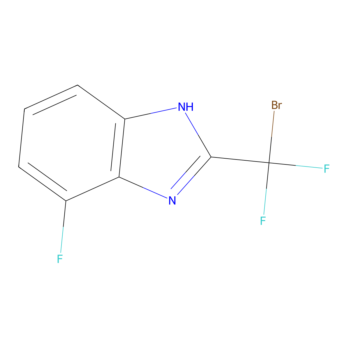 2-[Bromo(difluoro)methyl]-4-fluoro-1H-benzimidazole molecular structure, CAS 2366994-67-2