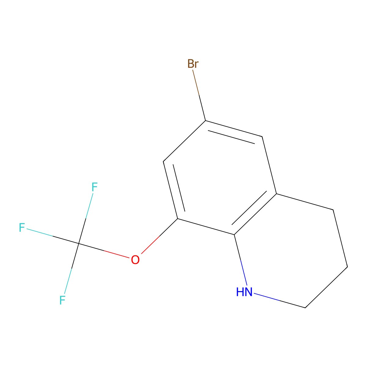 6-Bromo-8-(trifluoromethoxy)-1,2,3,4-tetrahydroquinoline molecular structure, CAS 2366994-68-3