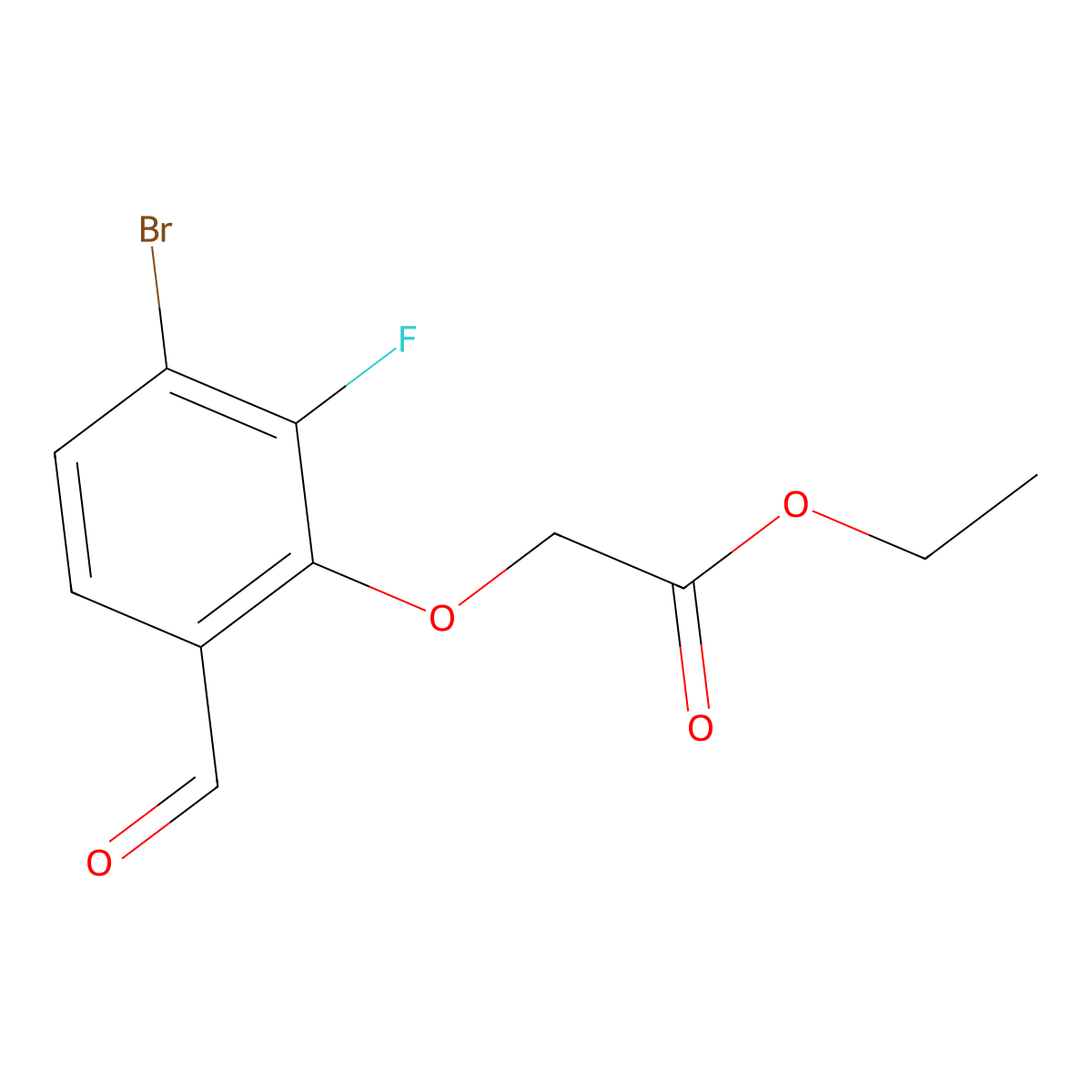 Ethyl (3-bromo-2-fluoro-6-formylphenoxy)acetate molecular structure, CAS 2366994-69-4