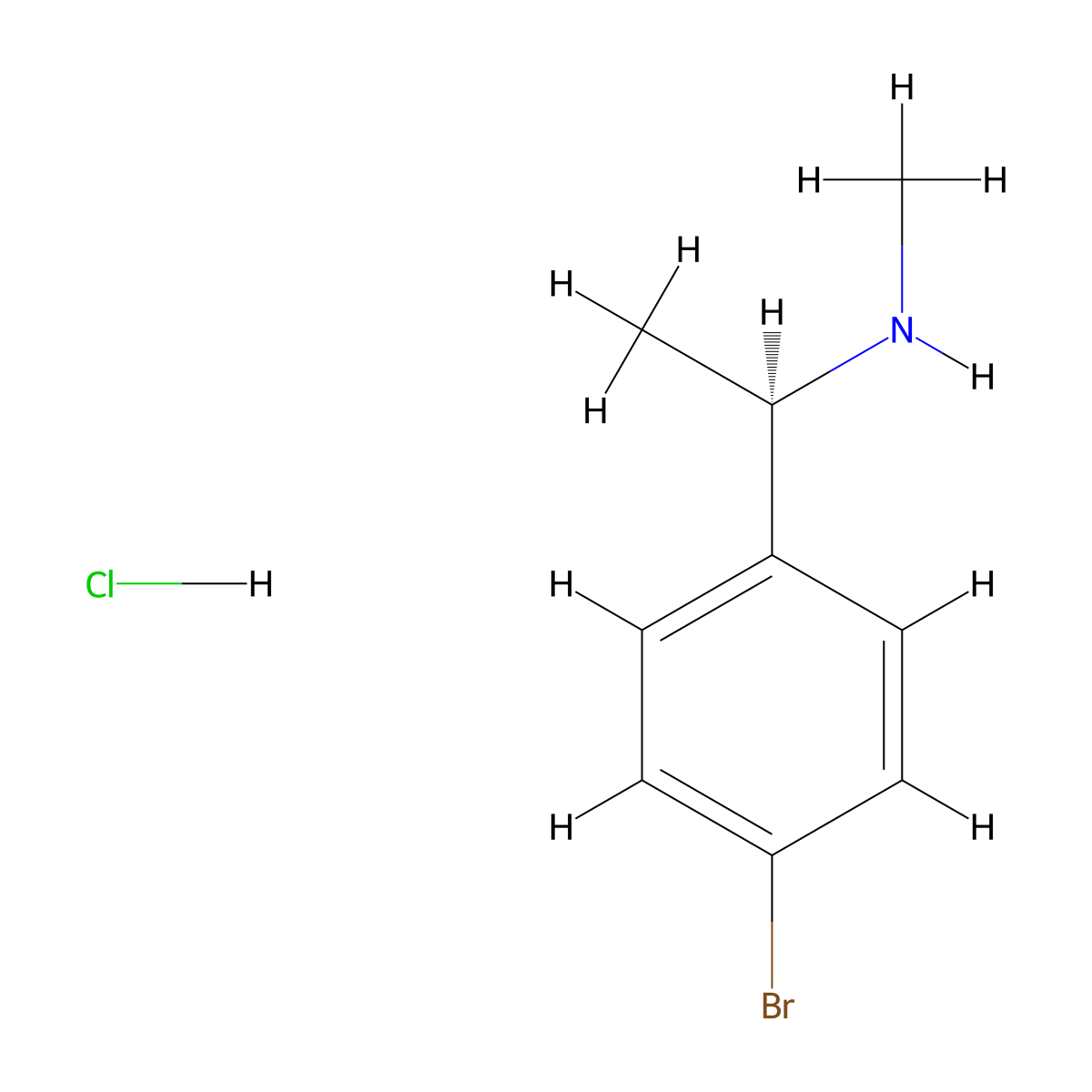 [(1R)-1-(4-bromophenyl)ethyl](methyl)amine hydrochloride molecular structure, CAS 2366996-95-2