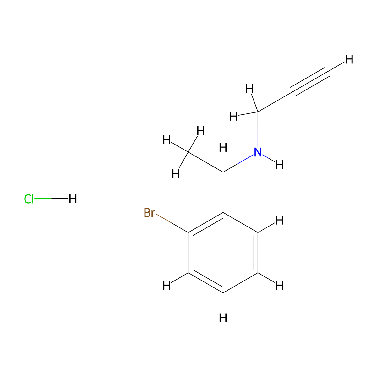 N-[1-(2-Bromophenyl)ethyl]prop-2-yn-1-amine hydrochloride molecular structure, CAS 2366997-03-5