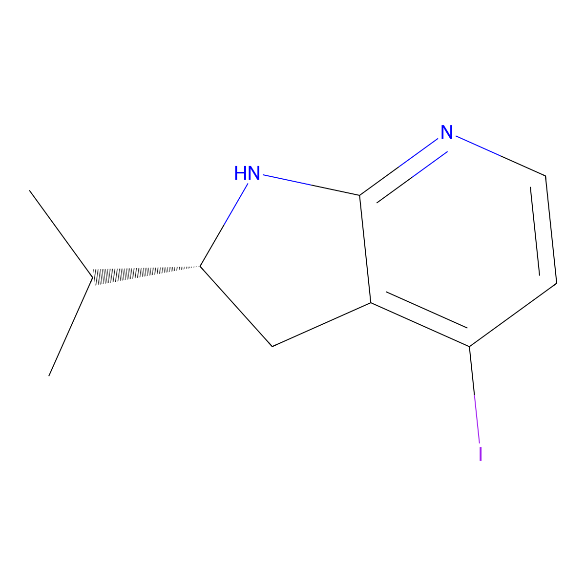 (2R)-4-Iodo-2-isopropyl-2,3-dihydro-1H-pyrrolo[2,3-b]pyridine molecular structure, CAS 2366997-07-9