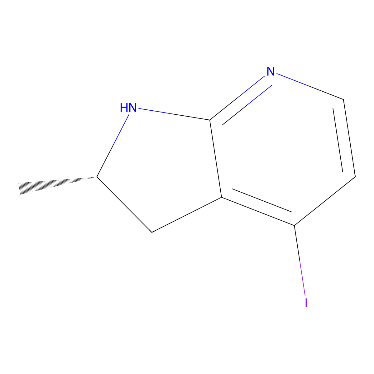 (2S)-4-Iodo-2-methyl-2,3-dihydro-1H-pyrrolo[2,3-b]pyridine molecular structure, CAS 2366997-19-3