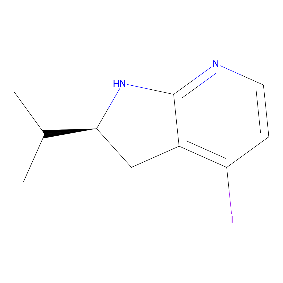 (2S)-4-Iodo-2-isopropyl-2,3-dihydro-1H-pyrrolo[2,3-b]pyridine molecular structure, CAS 2366997-22-8