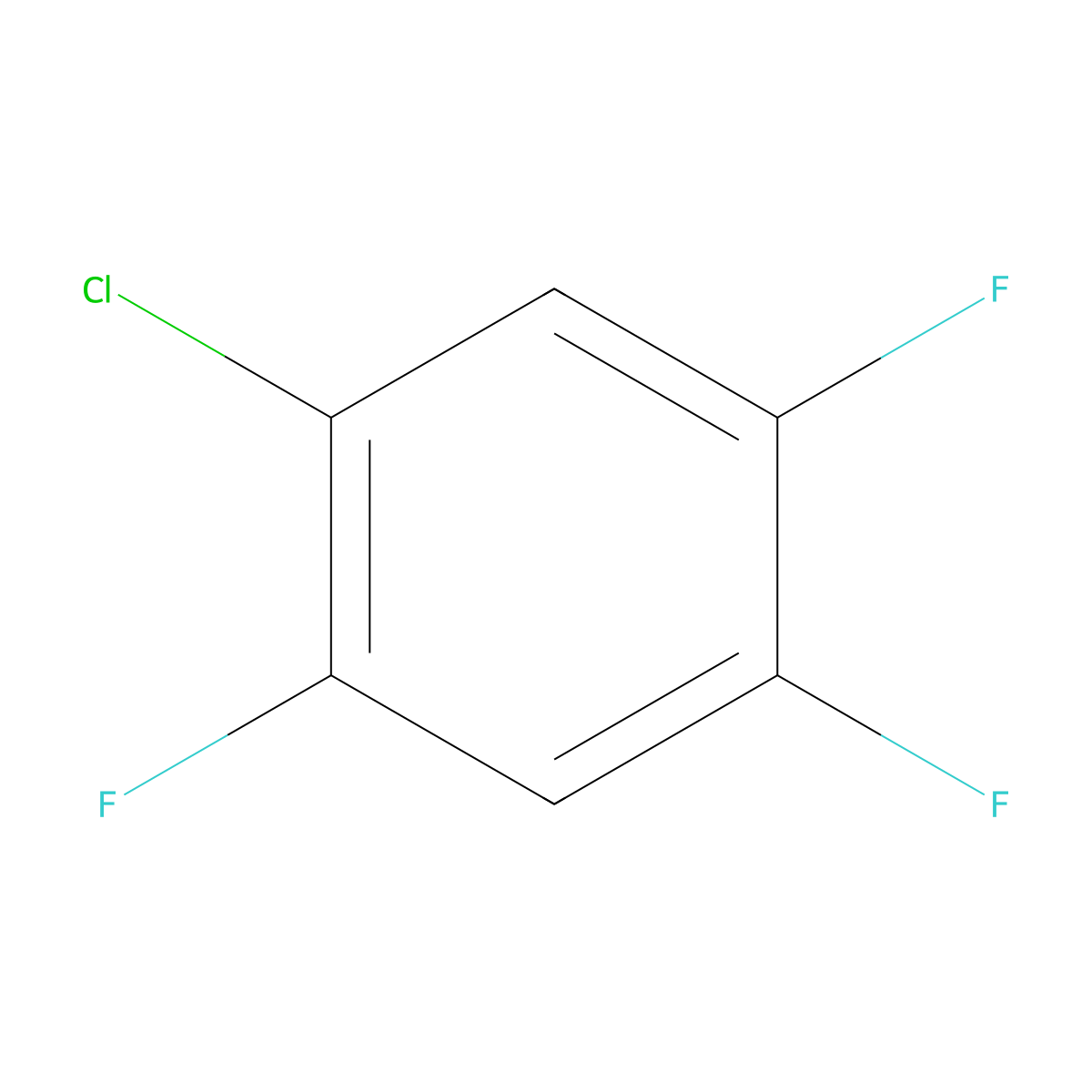 Benzene, 1-chloro-2,4,5-trifluoro- molecular structure, CAS 2367-78-4