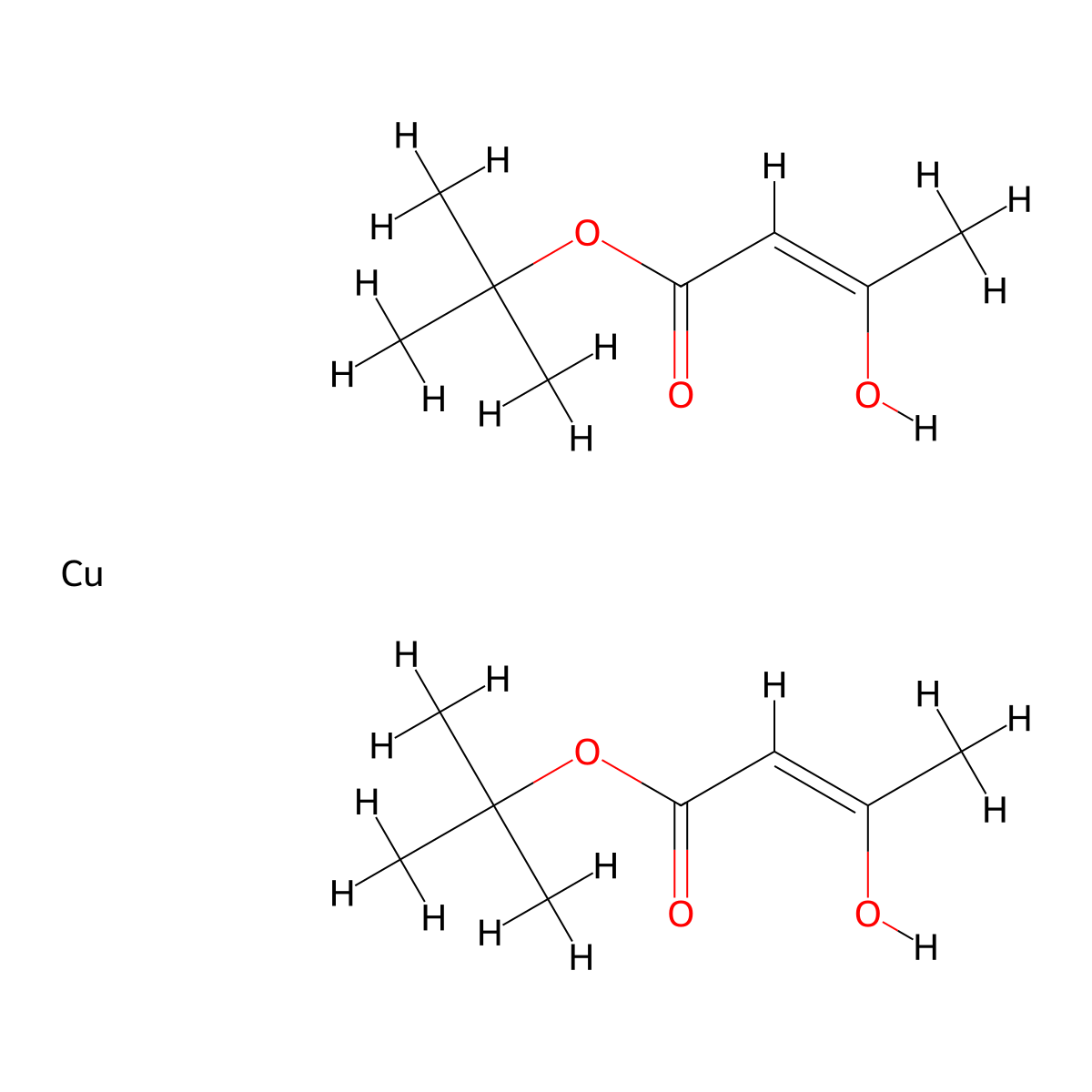 Copper(II) tert-butylacetoacetate molecular structure, CAS 23670-45-3