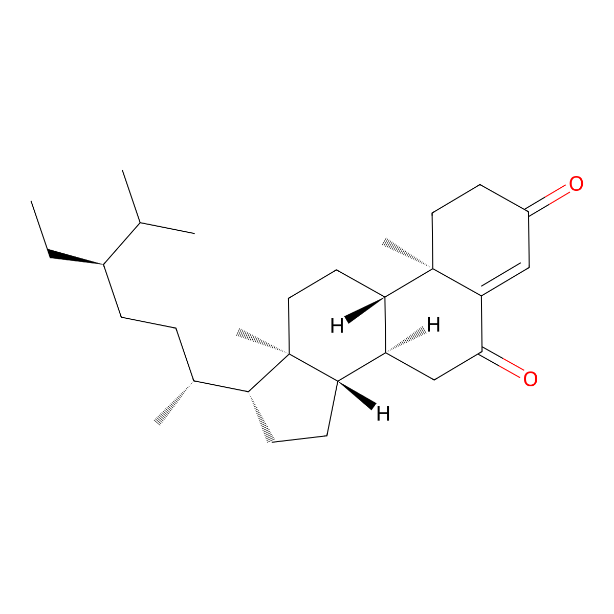 Stigmast-4-ene-3,6-dione molecular structure, CAS 23670-94-2