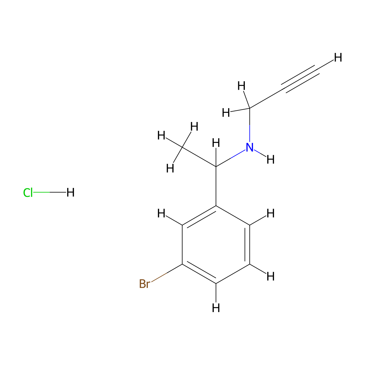 N-[1-(3-Bromophenyl)ethyl]prop-2-yn-1-amine hydrochloride molecular structure, CAS 2367002-63-7