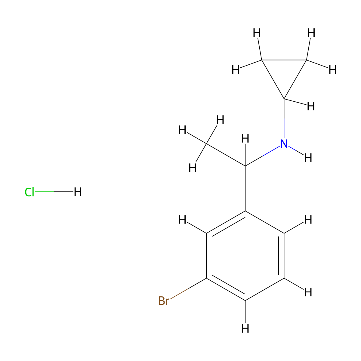 N-[1-(3-Bromophenyl)ethyl]cyclopropanamine hydrochloride molecular structure, CAS 2367002-65-9
