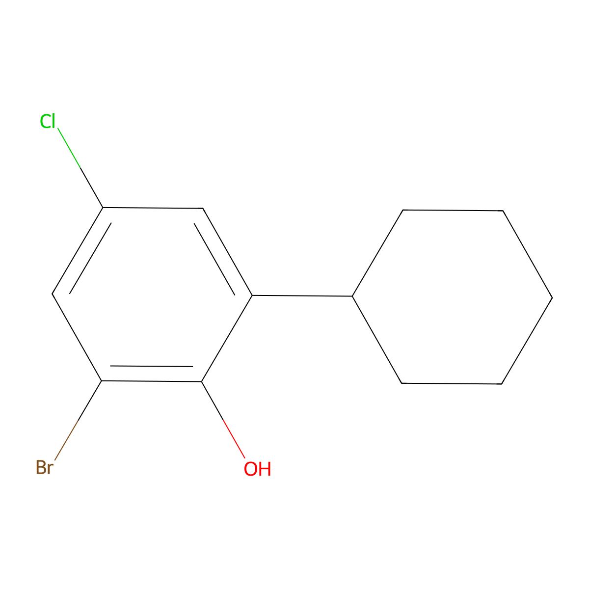 2-Bromo-4-chloro-6-cyclohexylphenol molecular structure, CAS 2367002-72-8