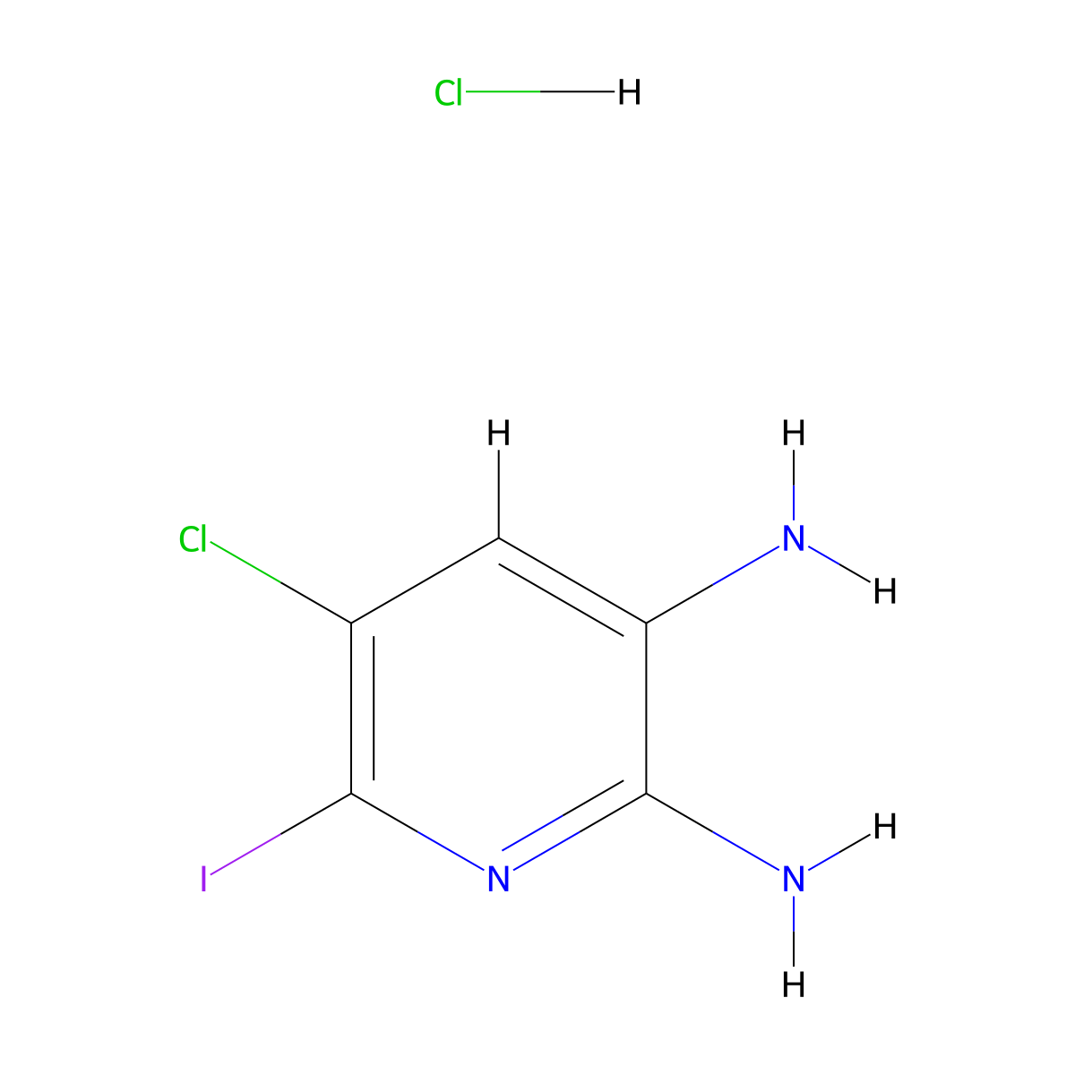 5-Chloro-6-iodopyridine-2,3-diamine hydrochloride molecular structure, CAS 2367002-79-5