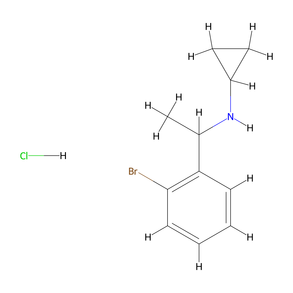 N-[1-(2-Bromophenyl)ethyl]cyclopropanamine;hydrochloride molecular structure, CAS 2367002-83-1