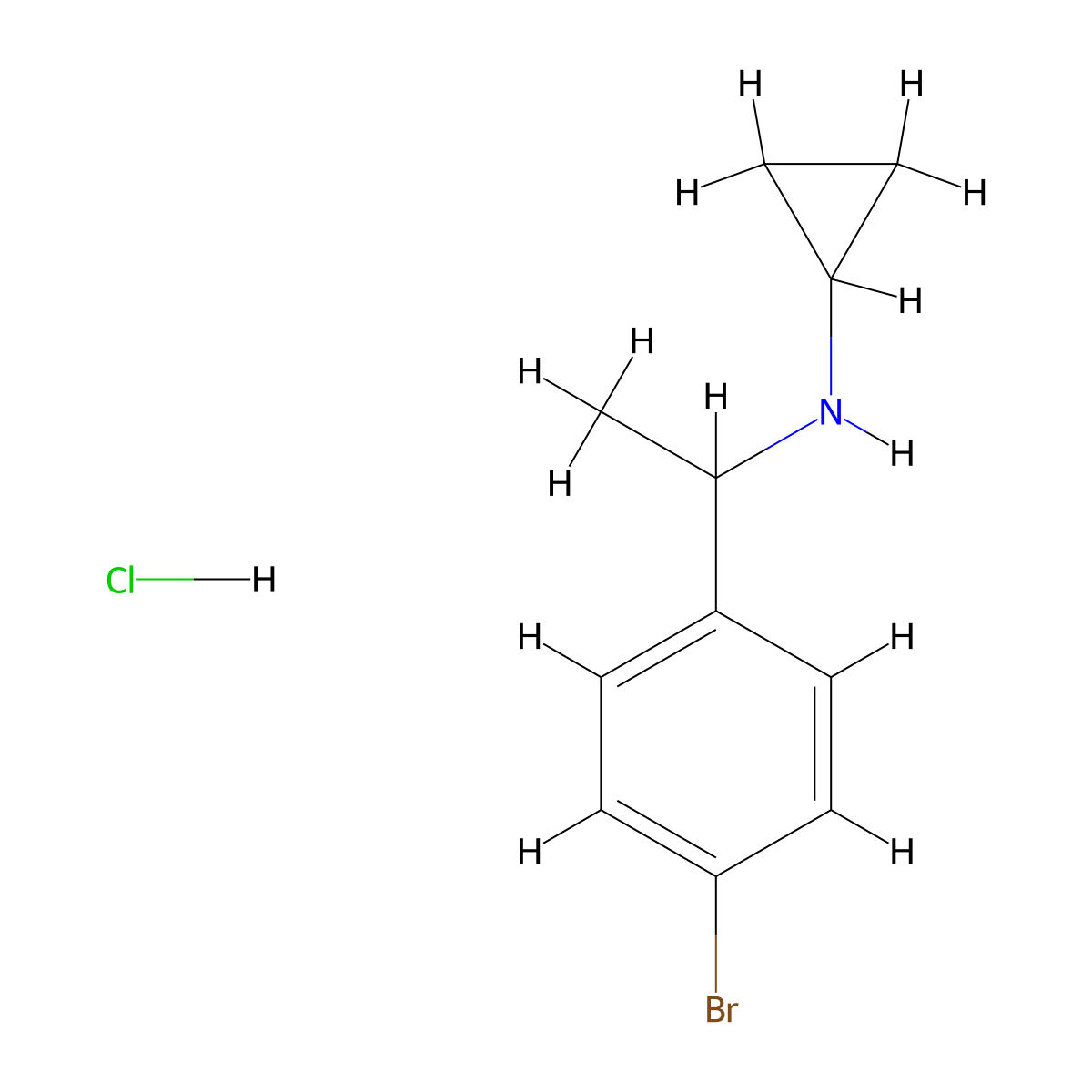 N-[1-(4-Bromophenyl)ethyl]cyclopropanamine;hydrochloride molecular structure, CAS 2367002-86-4