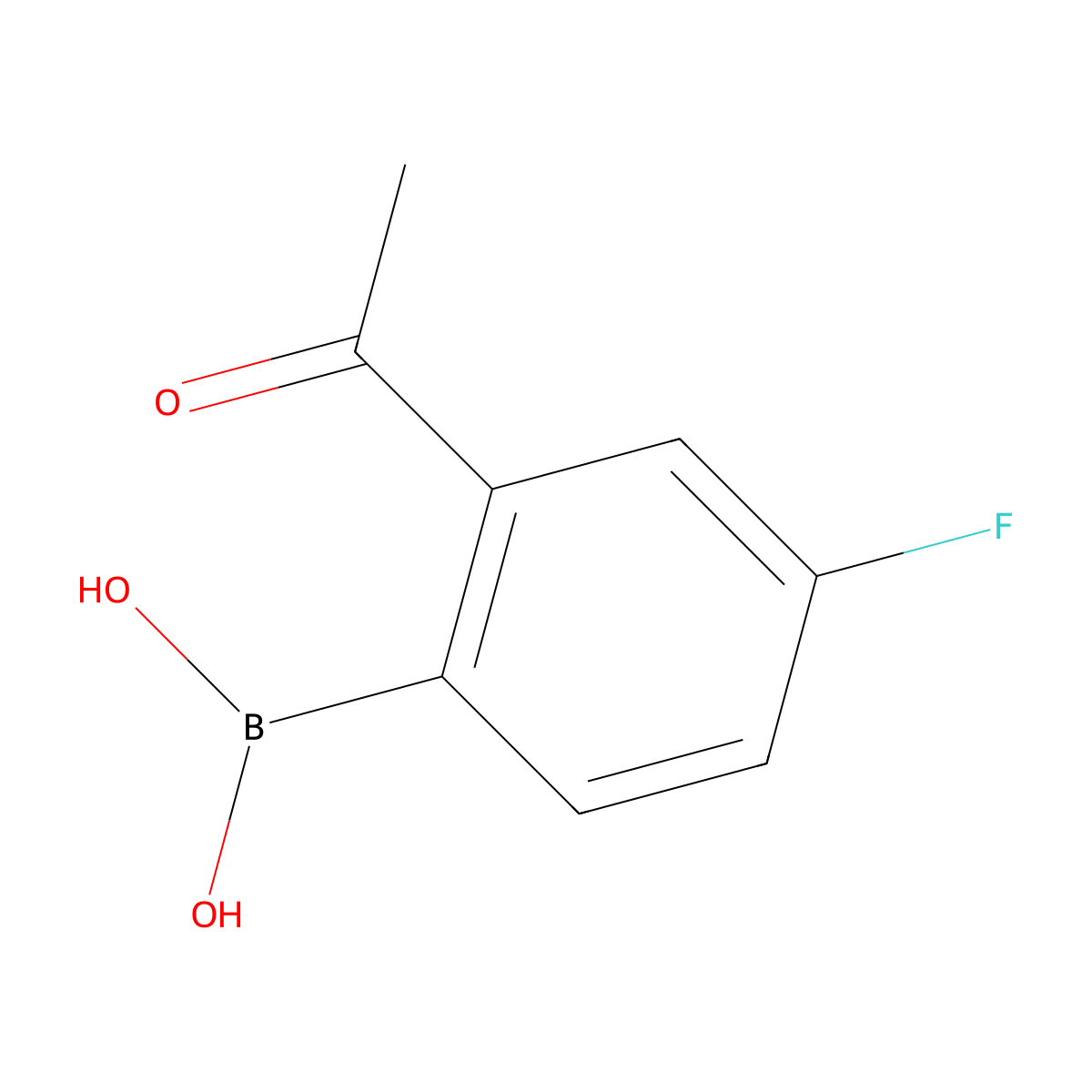 (2-Acetyl-4-fluorophenyl)boronic acid molecular structure, CAS 2367024-92-6