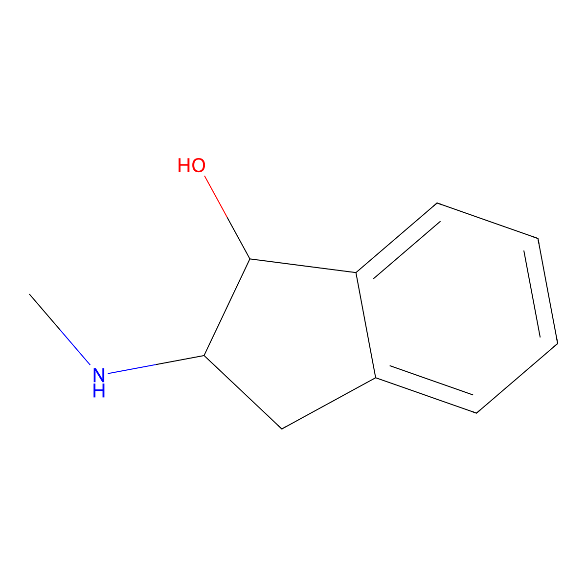 trans-2-(Methylamino)indan-1-ol molecular structure, CAS 23671-90-1