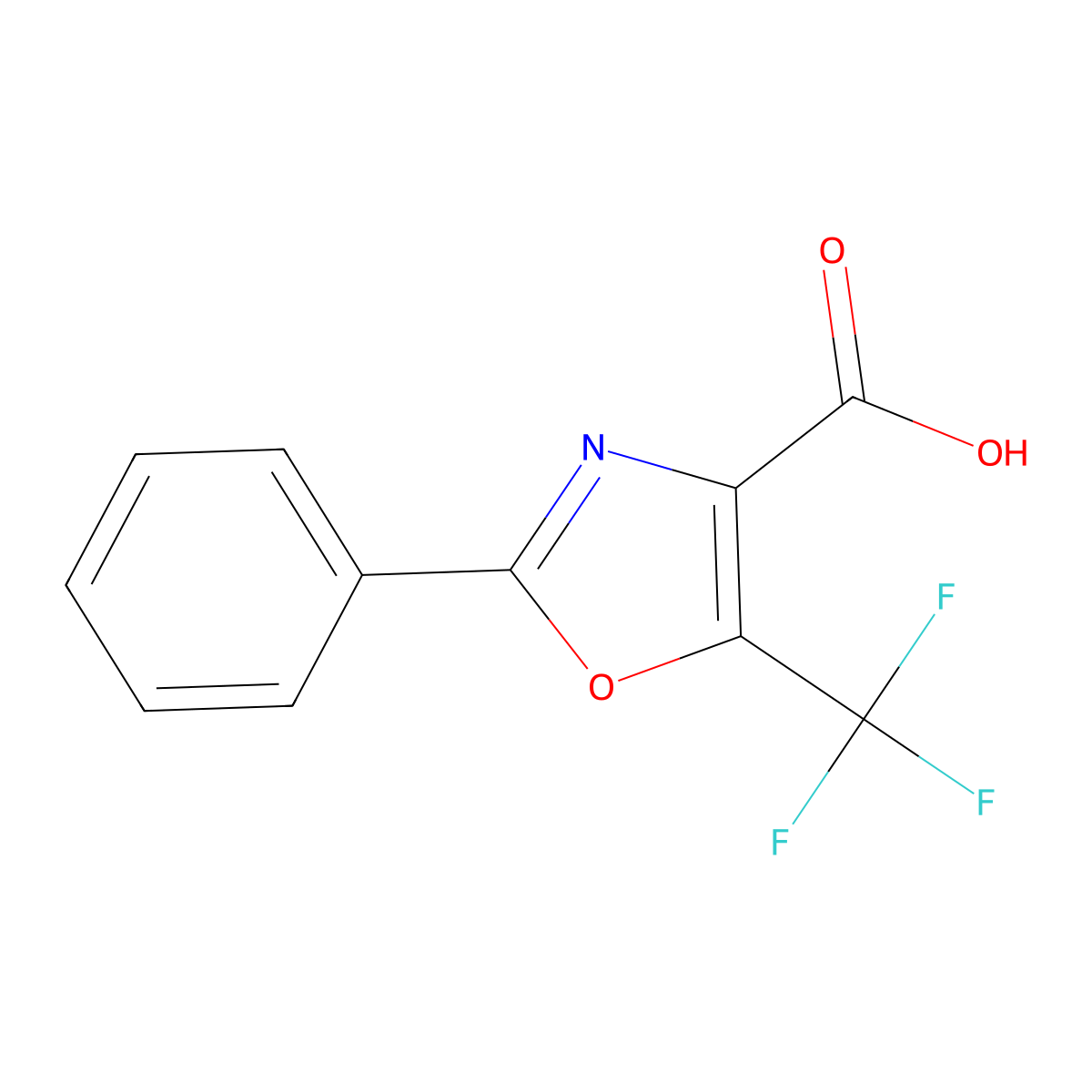 2-Phenyl-5-(trifluoromethyl)-oxazole-4-carboxylic acid molecular structure, CAS 236736-23-5