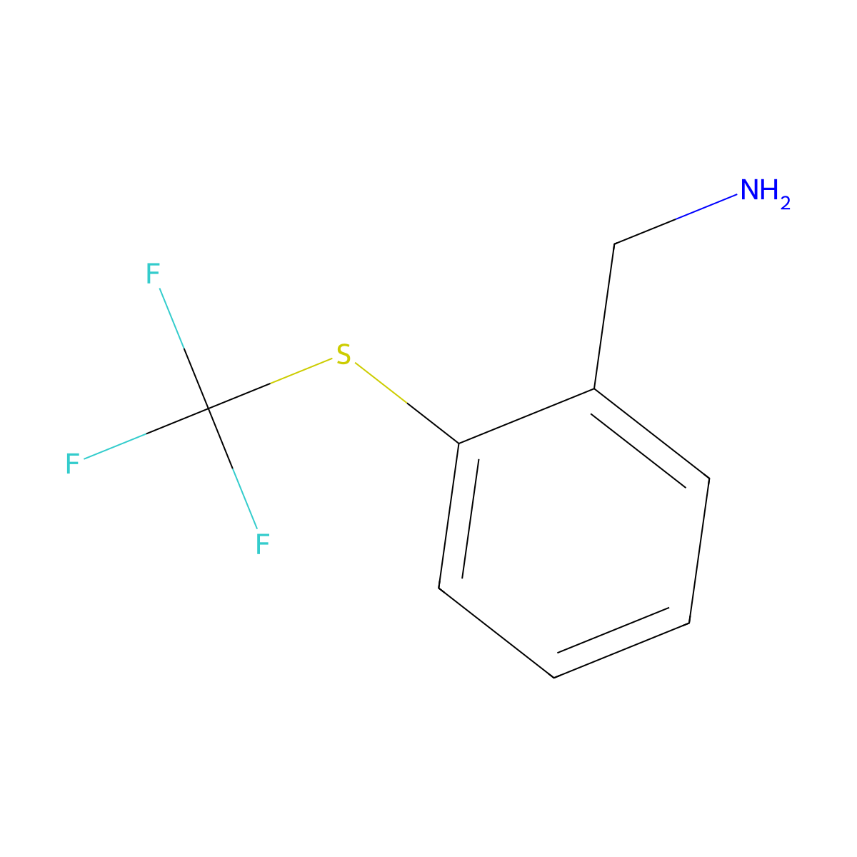 (2-((Trifluoromethyl)sulfanyl)phenyl)methanamine molecular structure, CAS 236736-24-6