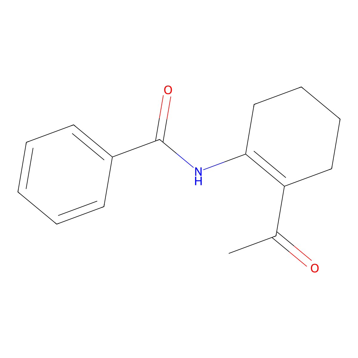 N-(2-acetylcyclohex-1-en-1-yl)benzamide molecular structure, CAS 23674-49-9