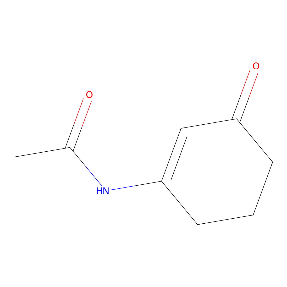 N-(3-oxocyclohex-1-en-1-yl)acetamide molecular structure, CAS 23674-56-8