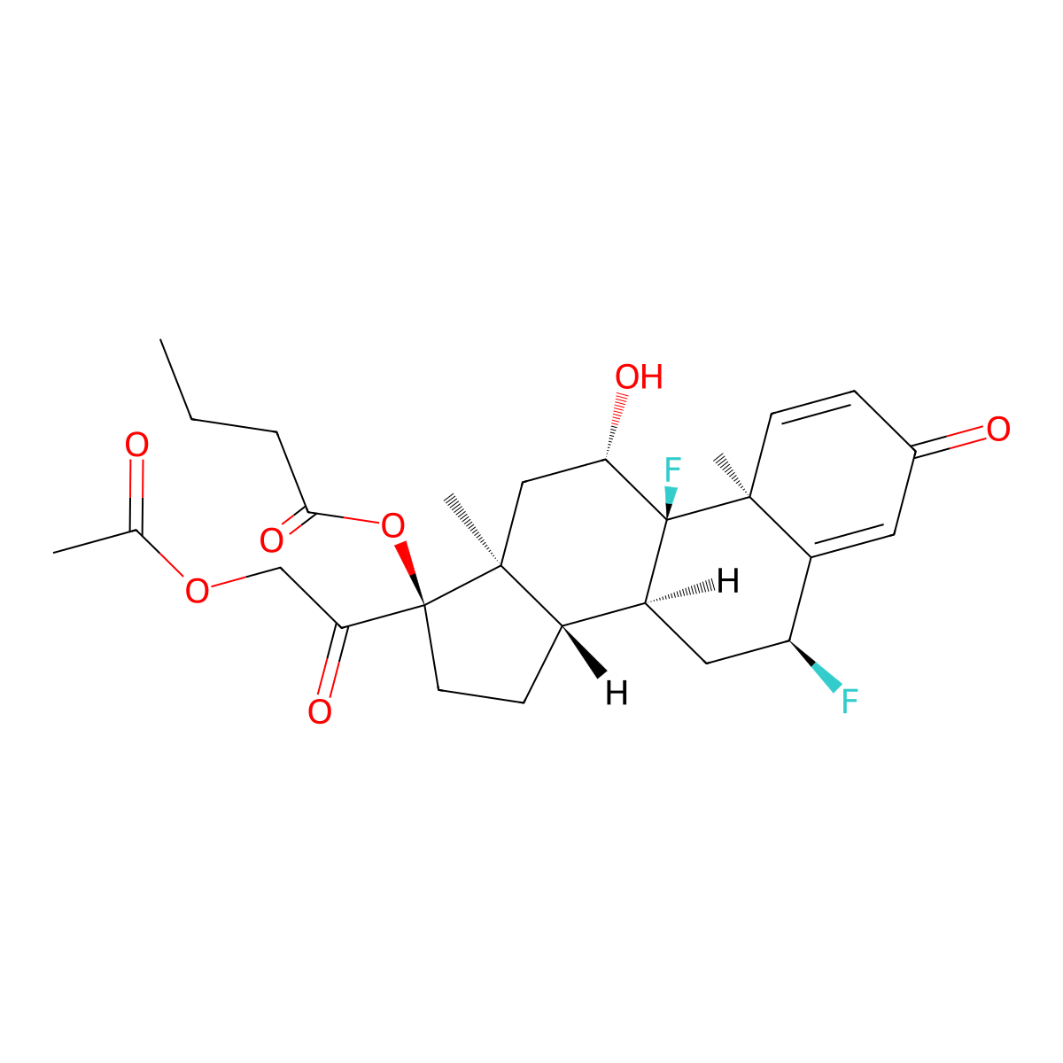 Difluprednate molecular structure, CAS 23674-86-4