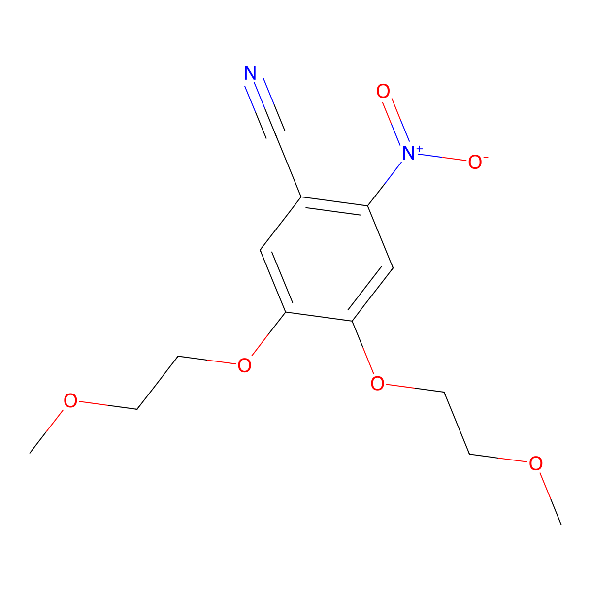 4,5-Bis(2-methoxyethoxy)-2-nitrobenzonitrile molecular structure, CAS 236750-65-5