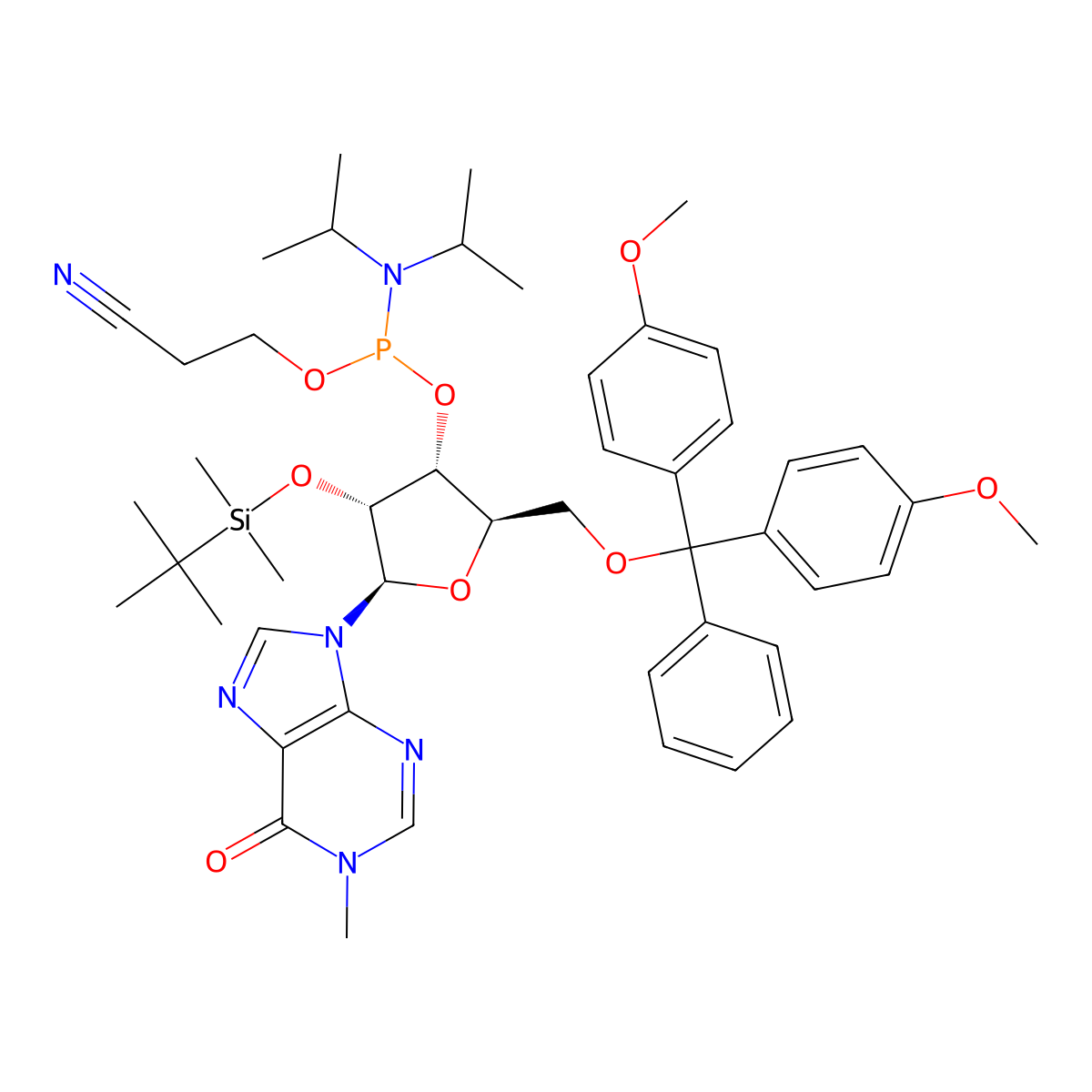 2'-OTBS N1-Me-I amidite molecular structure, CAS 236752-21-9