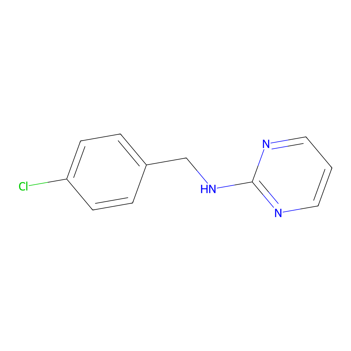 N-(4-Chlorobenzyl)pyrimidin-2-amine molecular structure, CAS 23676-57-5