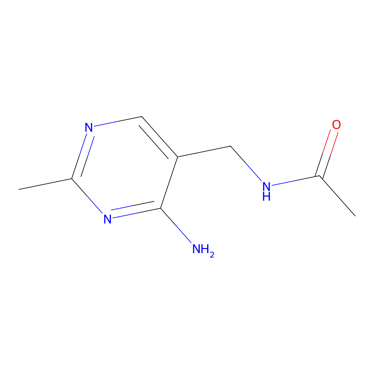 N-((4-Amino-2-methylpyrimidin-5-yl)methyl)acetamide molecular structure, CAS 23676-63-3