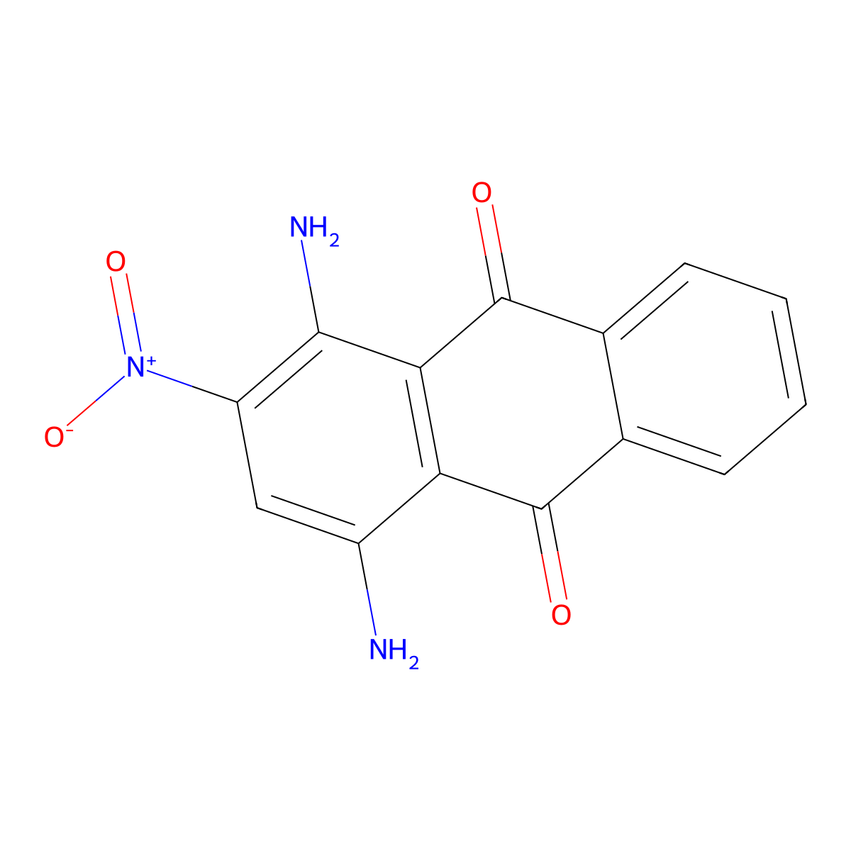 9,10-Anthracenedione, 1,4-diamino-2-nitro- molecular structure, CAS 23677-62-5