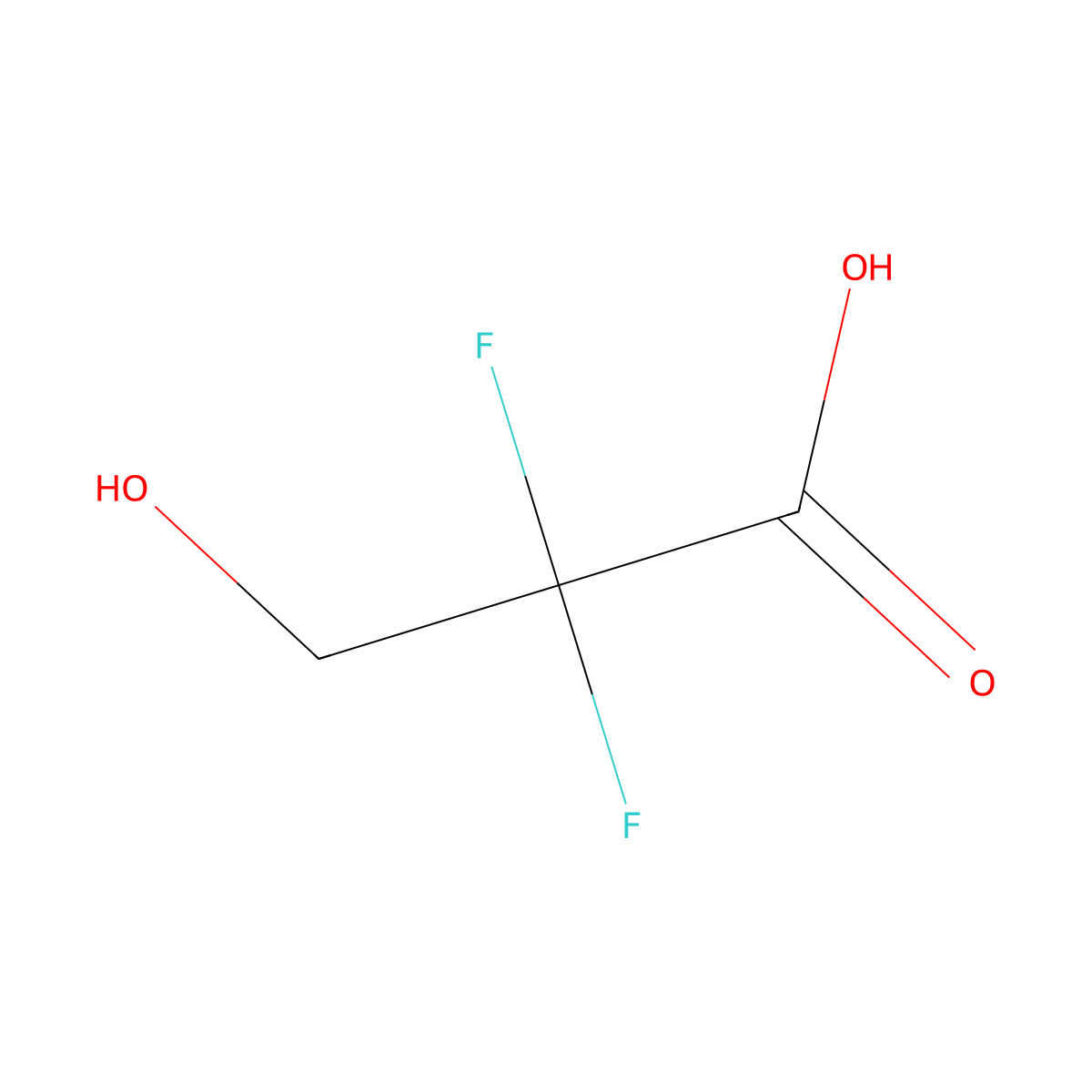 2,2-Difluoro-3-hydroxypropanoic acid molecular structure, CAS 2368-37-8