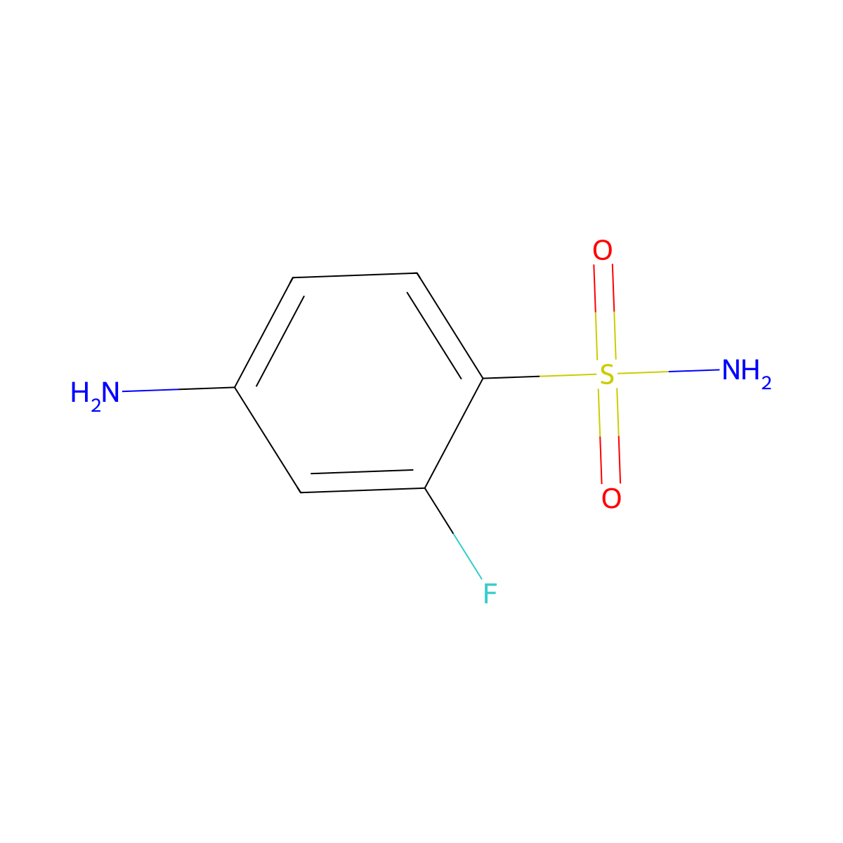 4-Amino-2-fluorobenzenesulfonamide molecular structure, CAS 2368-83-4