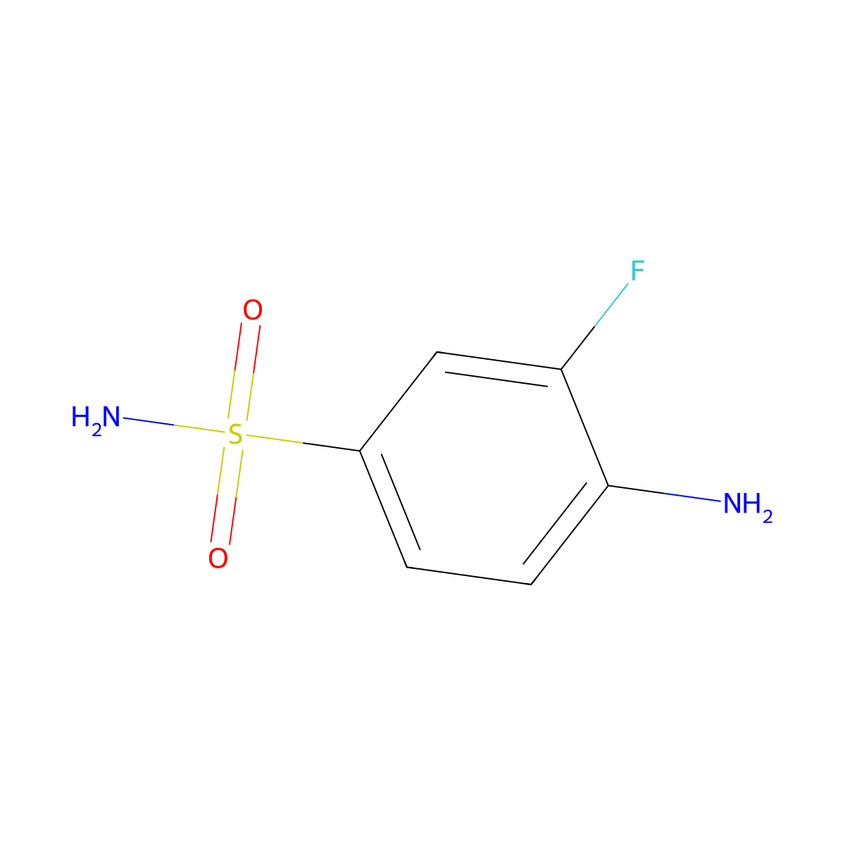4-Amino-3-fluorobenzene-1-sulfonamide molecular structure, CAS 2368-84-5
