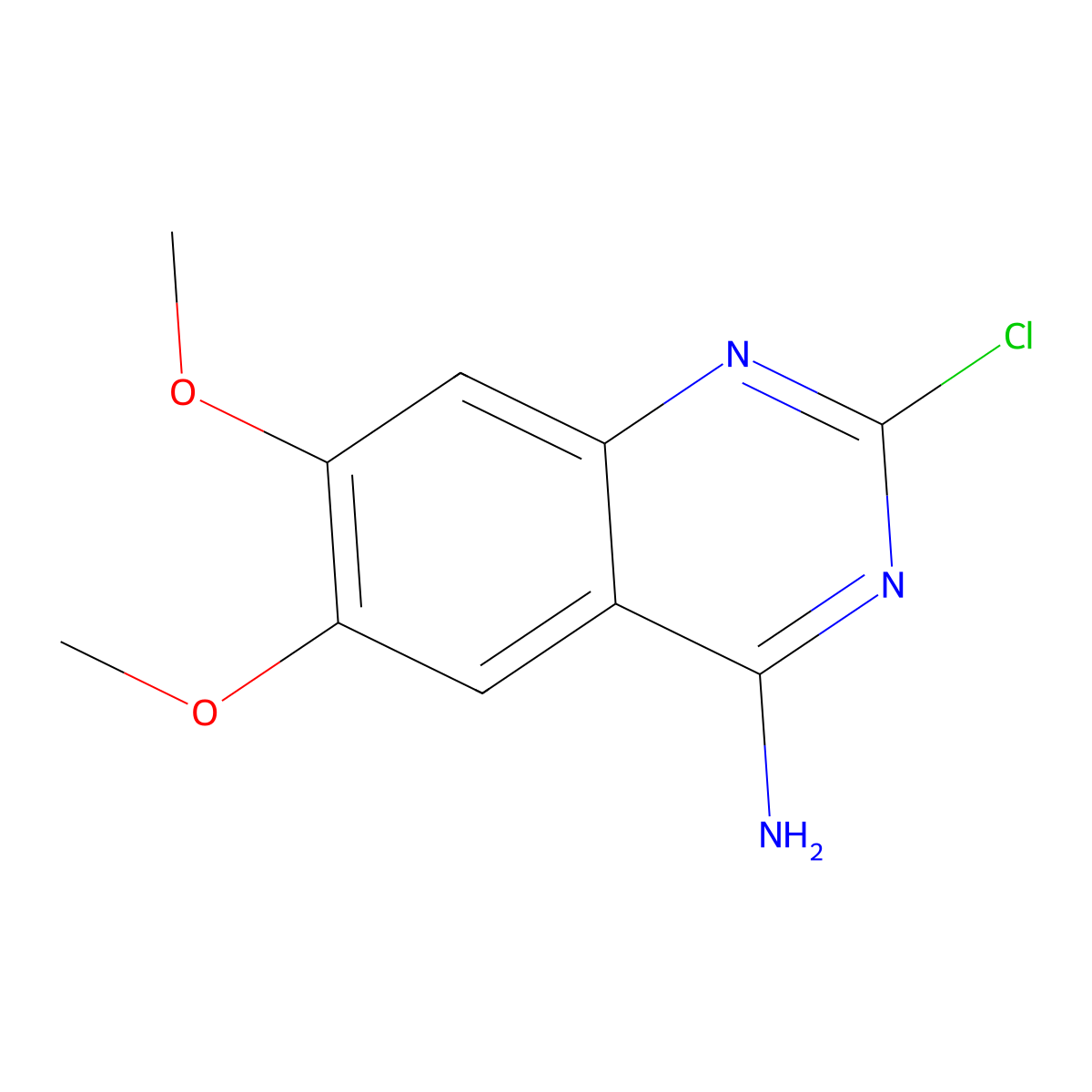2-Chloro-6,7-dimethoxy-4-quinazolinamine molecular structure, CAS 23680-84-4