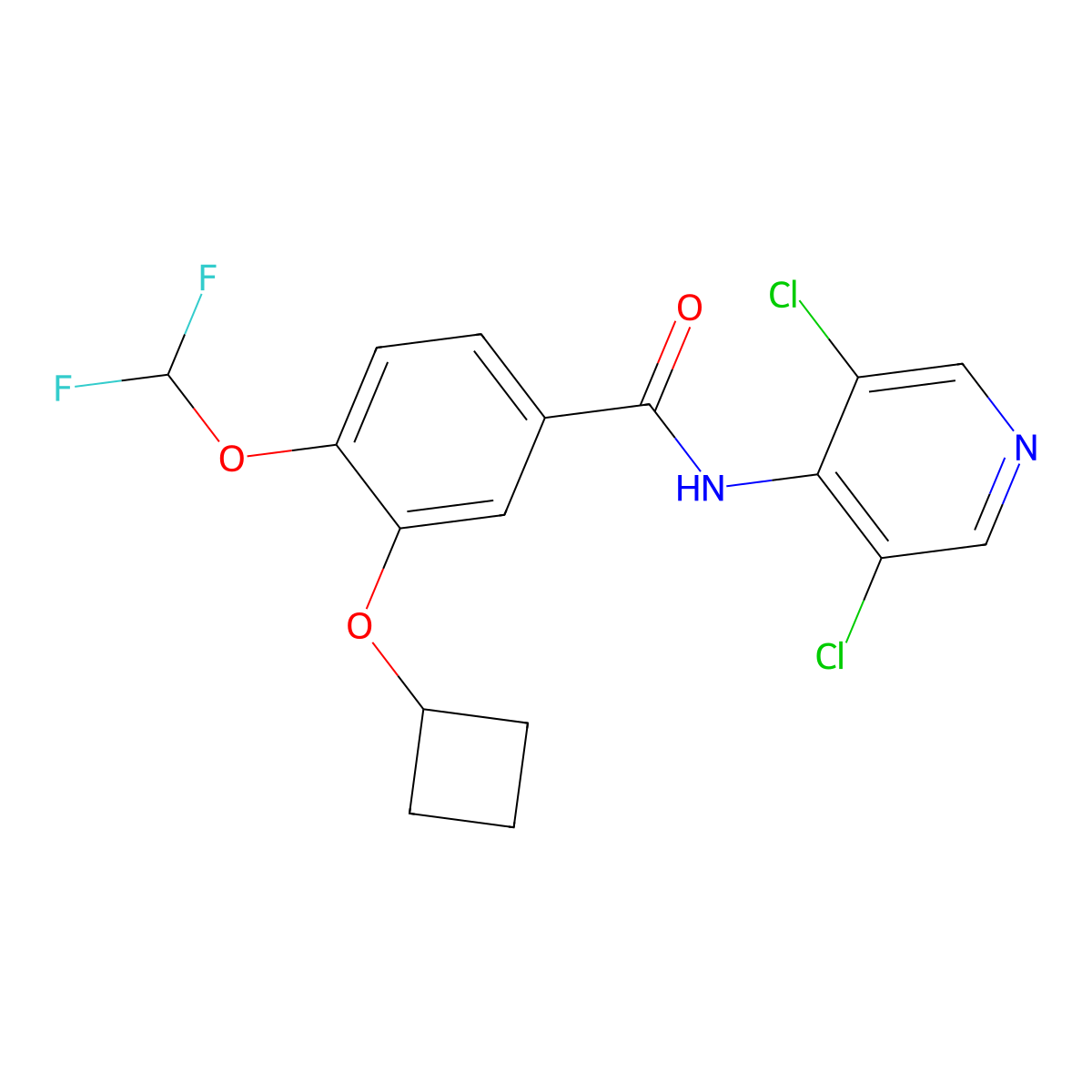 3-Cyclobutoxy-N-(3,5-dichloropyridin-4-yl)-4-(difluoromethoxy)benzamide molecular structure, CAS 2368178-28-1