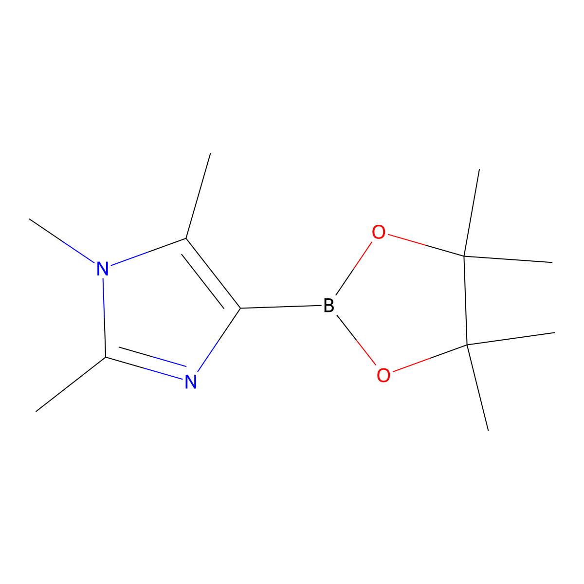 1,2,5-trimethyl-4-(4,4,5,5-tetramethyl-1,3,2-dioxaborolan-2-yl)-1H-imidazole molecular structure, CAS 2368225-25-4