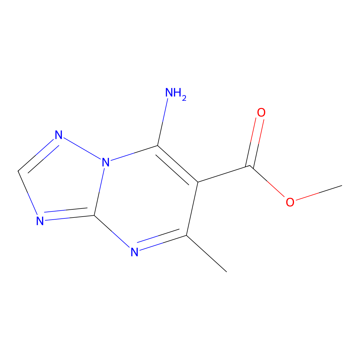 Methyl 7-amino-5-methyl-[1,2,4]triazolo[1,5-a]pyrimidine-6-carboxylate molecular structure, CAS 2368239-42-1