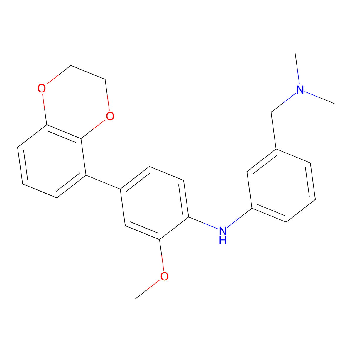 4-(2,3-Dihydrobenzo[b][1,4]dioxin-5-yl)-N-(3-((dimethylamino)methyl)phenyl)-2-methoxyaniline molecular structure, CAS 2368246-78-8