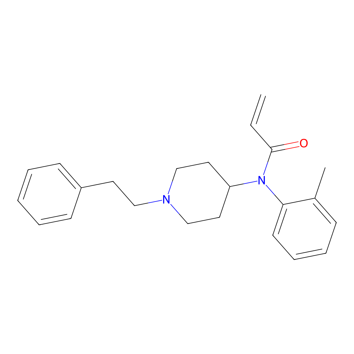 Ortho-methyl acrylfentanyl molecular structure, CAS 2368252-11-1
