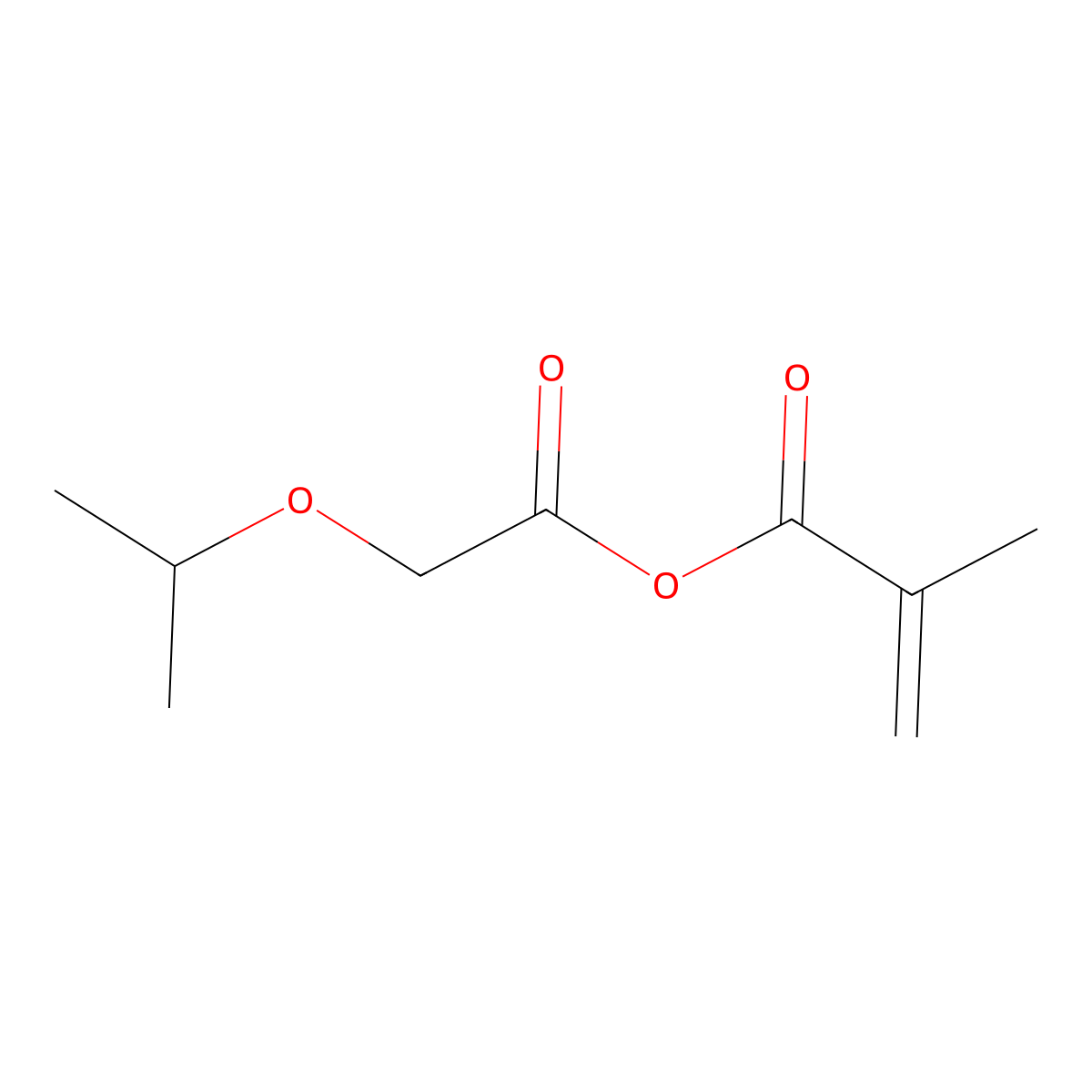 Methacrylic acid, ester with isopropyl glycolate molecular structure, CAS 23684-11-9