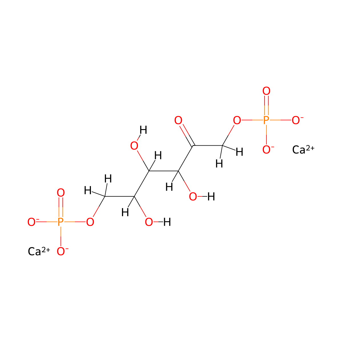 D-Fructose 1,6-diphosphate dicalcium salt molecular structure, CAS 23684-52-8