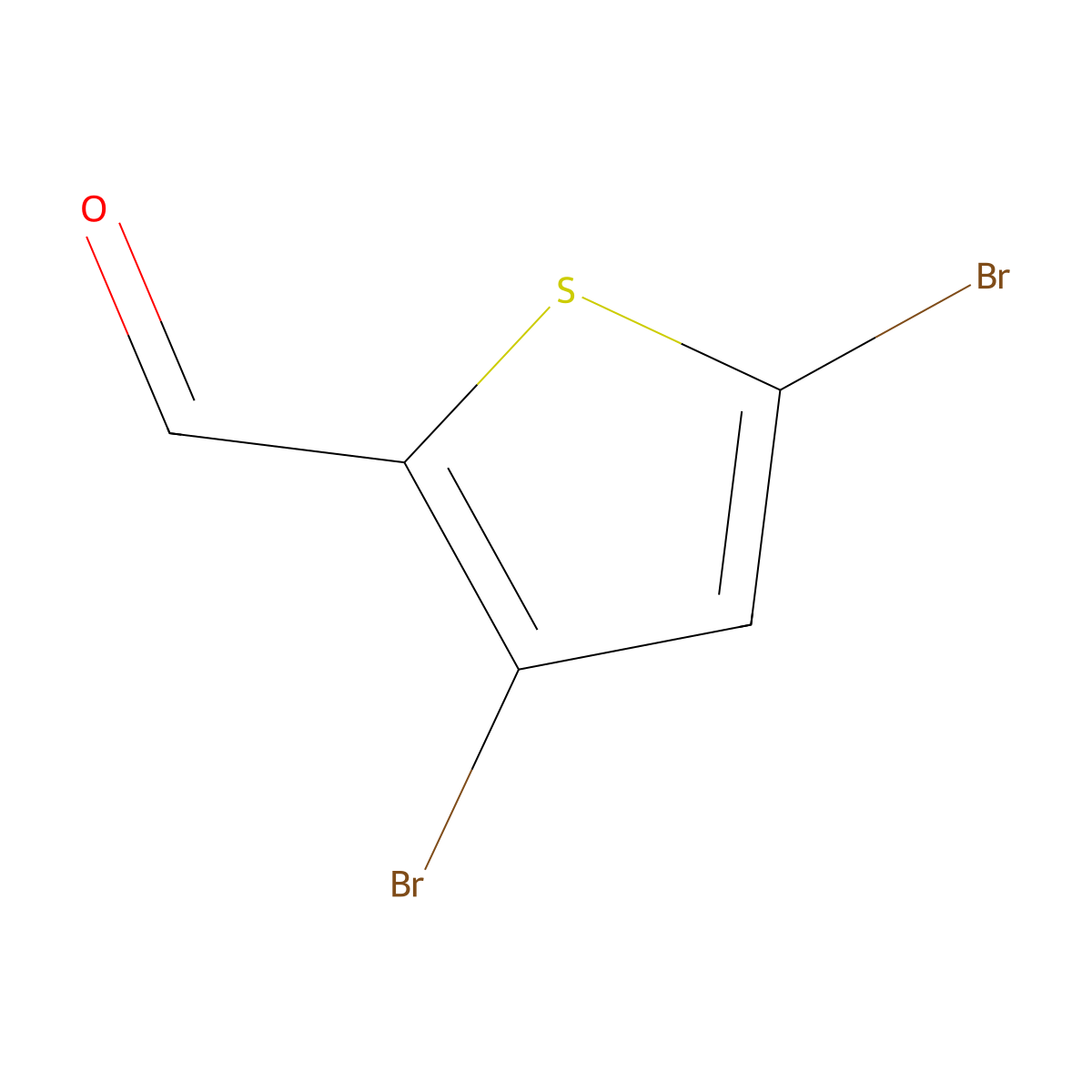 3,5-Dibromothiophene-2-carbaldehyde molecular structure, CAS 23688-07-5