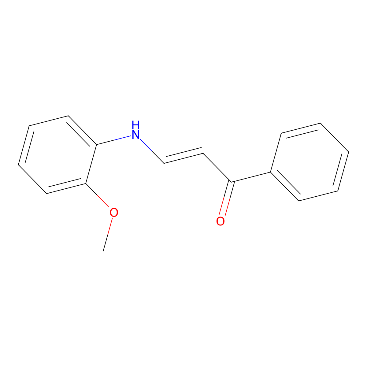 3-(2-Methoxyanilino)-1-phenylprop-2-en-1-one molecular structure, CAS 23688-12-2