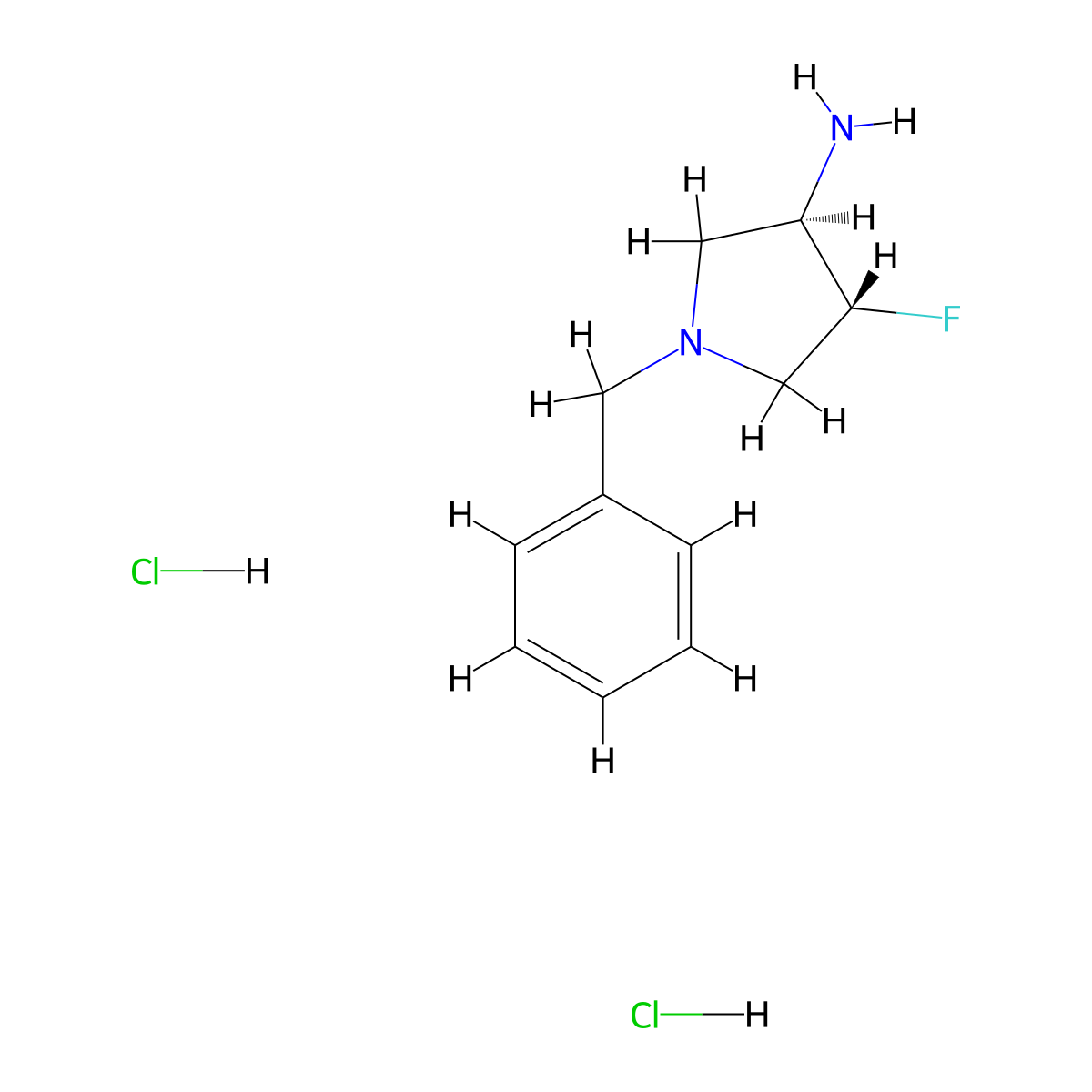 (3S,4S)-1-Benzyl-4-fluoropyrrolidin-3-amine (dihydrochloride) molecular structure, CAS 2368804-56-0
