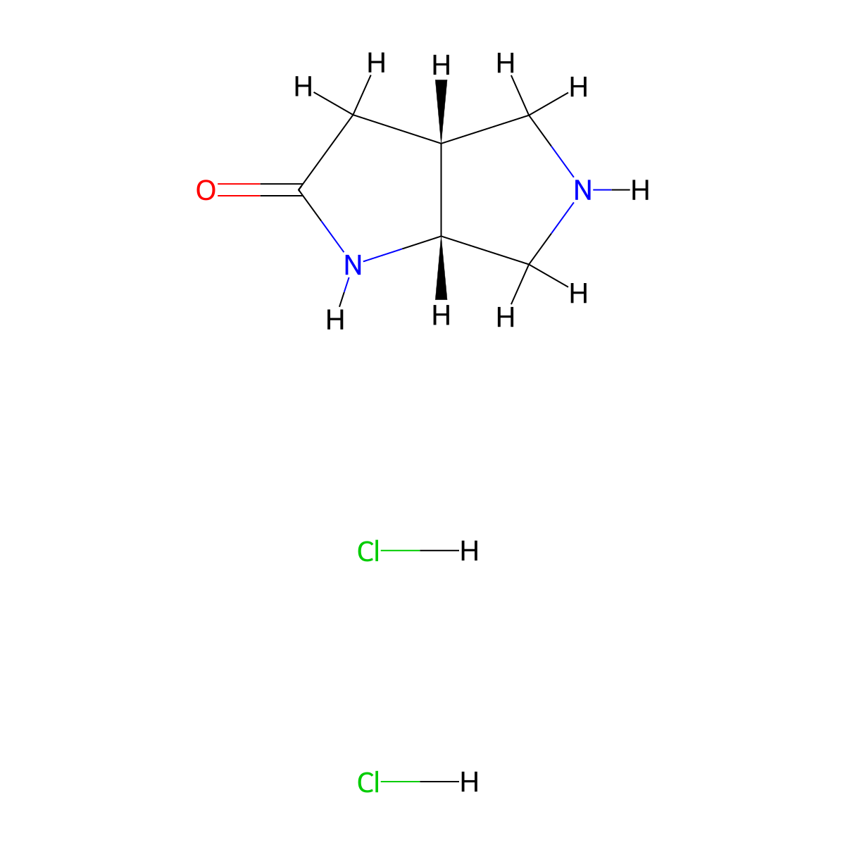 rac-(3aR,6aR)-octahydropyrrolo[2,3-c]pyrrol-2-one dihydrochloride, cis molecular structure, CAS 2368824-59-1